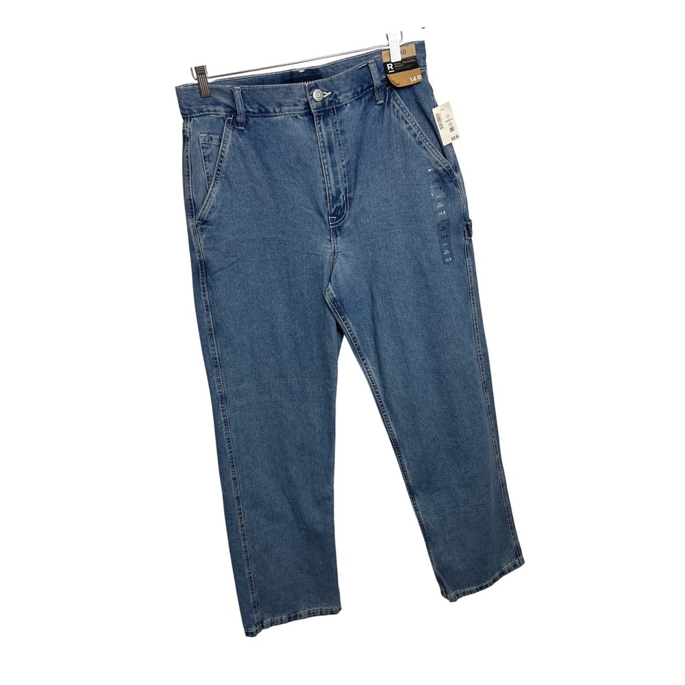 Aeropostale 90s Baggy Jeans Women 14 Regular Blue High Rise Denim Carpenter A19